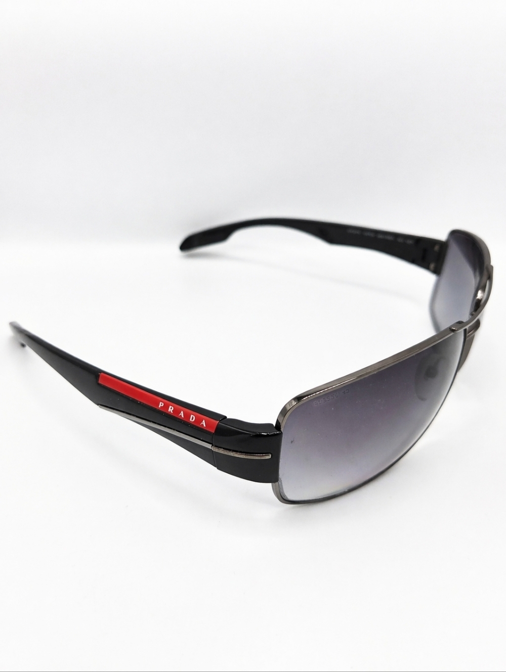 Prada Black Sunglasses with Red Temple Detail